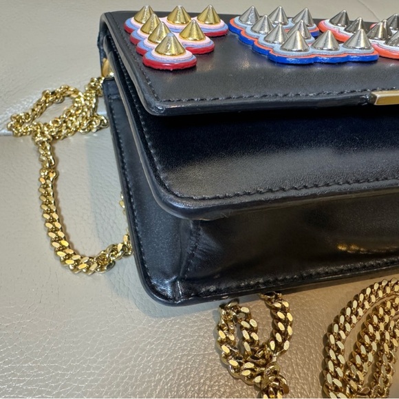Fendi Fun Fair Black/Multicolor Studded Crossbody Logo WOC - Picture 8 of 14